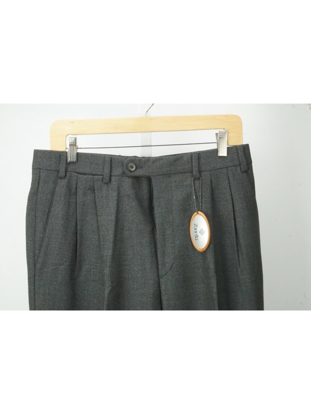 Zanella Medium Gray Woven Wool Mens Dress Pants Sz 58 EU BRAND NEW